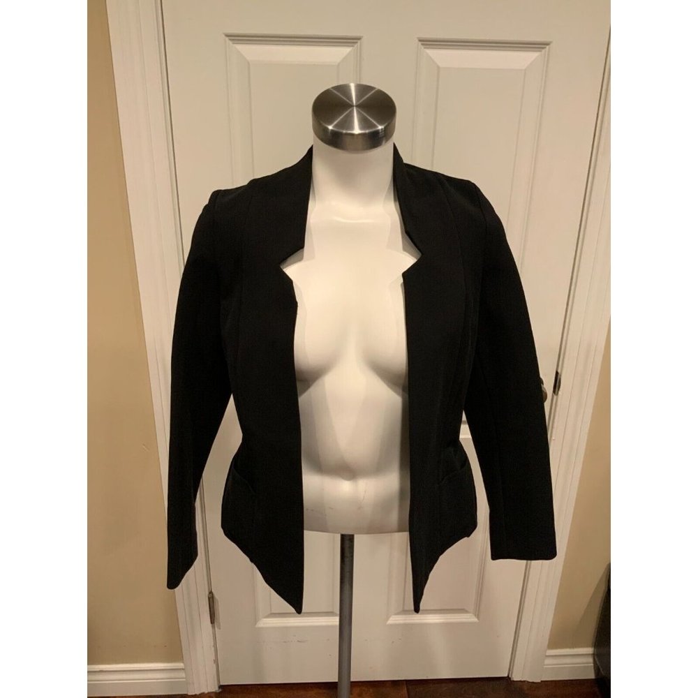 Zero + Maria Cornejo Black Open Front Blazer Jacket, Size 0